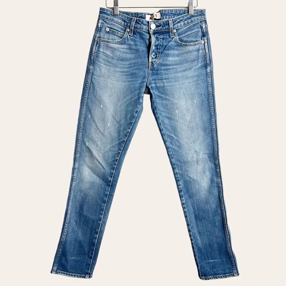 AMO Tomboy Boyfriend Denim Blue Jeans in Dive Bar Size 25 - Picture 2 of 9